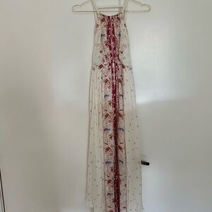 free people maxi dress bohemian flowy floral print size 6